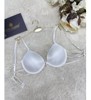 Le Jardin Valeria Biyeli Taşlı Mikro Push-up Arkası İp Detaylı Sütyen - 7007 (Beyaz)