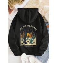 Arizona Baskılı Oversize Sweatshirt (Siyah)