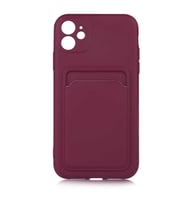 Apple iPhone 12 Kılıf Zore Ofix Kartlık Bölmeli Kılıf (Mürdüm)