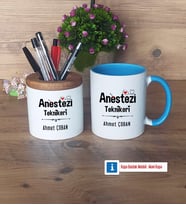 Anestezi Teknikeri Kalemlik, Kupa Bardak T Kişiye Özel Hediye (Model 7)