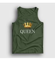 Presmono Unisex Beyaz Queen Kraliçe Atlet 386027tt (Haki)