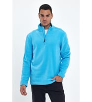Erkek Rahat Kalıp Softech Polar Yarım Fermuarlı Sweatshırt spr24pw20 (Turkuaz)