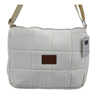 SİA ÇANTA SİMİLON KABARTMALI KAPİTONE PUF KUMAŞ SHOPPER  ÇANTA RAHAT ÇAPRAZ  ASKILI HAFİF , İÇ ASTARLI KALİTELİ MALZEME MÜKEMMEL İŞÇİLİK (Krem)
