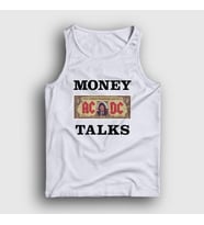 Presmono Unisex Sarı Money Talks AC/DC Atlet 336798tt (Beyaz)