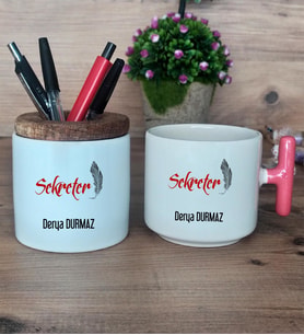 Kişiye Özel Sekreter Hediye Sepeti Kupa Bardak T Kulplu, Kalemlik Hediyeleri Sekretere Hediye (Model 4)