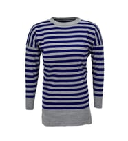 Kadın Çizgili Oversize Kazak BGL-ST04083 (Saks)