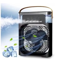 600 Ml Ultrasonik Hava Nemlendirici Buhar Makinesi Ve Aroma Difüzörü ve Buzlu Klima Rgb Işıklı (Siyah)