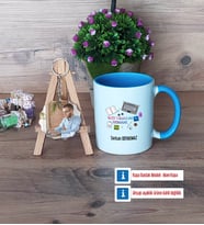 Web Tasarım Uzmanı Kupa Bardak Beyaz ve Fotoğraflı Ahşap Anahtarlık Hediye (Model 4)