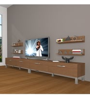 Decoraktiv Eko 360R Slm Krom Ayaklı Tv Ünitesi Tv Sehpası (Ceviz)