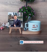 Okul Müdürü Fotoğraflı Dekoratif Taş, Kupa Bardak Beyaz Hediye Öğretmenler Günü Hediyesi (Model 8)