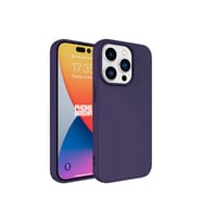 İphone 15 PRO MAX Uyumlu İçi Kadife Süet Yumuşak Liquid Silikon Lansman Kılıf (Koyu Mor)