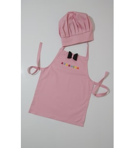 Çocuk Mutfak Önlüğü Etkinlik Önlüğü İsme Özel Mavi - Pembe Renk 0-14 Yaş (Pembe)