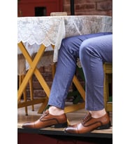 FAST STEP Hakiki Deri Erkek Klasik Ayakkabı 822MA90 (Taba)