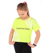 Toontoy Kız Çocuk Baskılı Tişört (Neon Sarı)