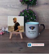 Özel Güvenlik Görevlisi Fotoğraflı Dekoratif Taş, Kupa Bardak Beyaz Hediye (Model 10)