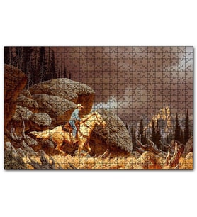 Cakapuzzle Teksas Yanlız Kovboy Görseli (1)  Puzzle Yapboz MDF (Ahşap) (255 Parça)