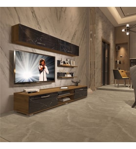 Decoraktiv Eko 5 Mdf Dvd Tv Ünitesi Tv Sehpası (Pera-Siyah Mermer)