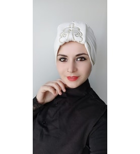 Kadın Şal Desen Bone (Ekru)