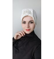 Kadın Şal Desen Bone (Ekru)
