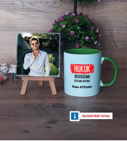Hukuk Okuduğumu Söylemiş Miydim Fotoğraflı Dekoratif Taş, Kupa Bardak Beyaz Hediye (Model 14)
