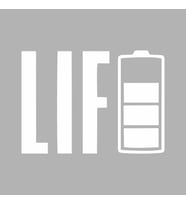 Life Batarya Sticker Siyah 15x10 CM (Beyaz)
