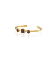 Kadir Jewellery 22 Ayar Altın Kaplama Zirkon Taşlı Ayarlanabilir Vintage Bilezik (Bordo)