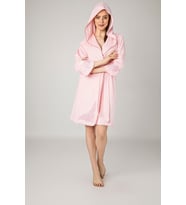 Nakışlı Pamuklu Bayan Bornozu (Pembe)