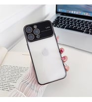 İphone 15 Kamera Lens Korumalı Kenarı Renkli Luxury Şeffaf Kılıf (Siyah)