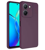 Vivo Y36 4G Kılıf Mara Lansman İç Yüzeyi Kadife Kılıf (Koyu Mor)