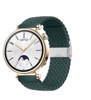 Sneezy Huawei Watch GT 4 41mm İle Uyumlu 18mm Metal Klips Solo Fiberlink Örgü Kordon (petrol mavisi)