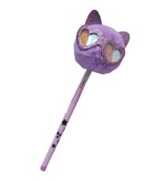 Peluş Kedi Gözlüklü Figürlü Yumurtlayan Kalem 1 Adet Kedi Gözlük Şekilli Yumurtlayan Kalem Hediye Kalem Tüylü Sevimli Kalem (Lila)