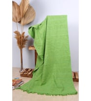 %100 Pamuk 70x150 Yazı Jakarlı Plaj Havlusu (Yeşil)
