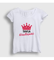 Presmono Kadın Sarı Backgammon Queen Tavla Kraliçesi Oyun V3 T-Shirt 417992tt (Beyaz)