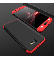 Galaxy J7 Prime Kılıf Zore Ays Full Koruma Kılıf (Siyah-Kırmızı)