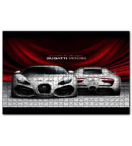 Cakapuzzle Gri Bugatti Venom Ön ve Arka Görünüş  Puzzle Yapboz MDF (Ahşap) (1000 Parça)