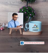 Muhasebeci Fotoğraflı Dekoratif Taş, Kupa Bardak Beyaz Hediye (Model 8)