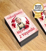 7 Temalı Kişiye Özel Resimli Doğum Günü Magneti  8x6 Cm 10 Adet (Kırmızı)