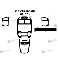 Meriç® Kia Cerato HB Ön Torpido Kaplama Maun 10 Parça 2007-› (Piano Black)
