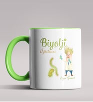 Kişiye Özel Biyoloji Öğretmeni Tasarımlı Siyah Renk Kupa Bardak 2 (Yeşil)