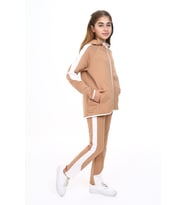 Toontoy Kız Çocuk Reglan Kol Tnty Coll Baskılı Eşofman Takım (Kahverengi)