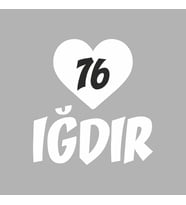 Kalpli 76 Iğdır Araba Sticker siyah 20x15 CM (Beyaz)