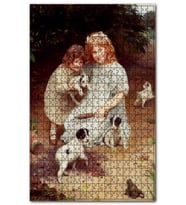 Cakapuzzle Köpek Oynayan Kızlar Davetsiz Misafir Kurbağa Puzzle YapbozMDF(Ahşap) (255 Parça)