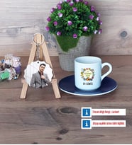 Veteriner Hekim Türk Kahvesi Fincanı Ahşap Altlıklı ve Fotoğraflı Ahşap Anahtarlık Hediye Veteriner Hekimler Günü Hediyesi (Model 4)