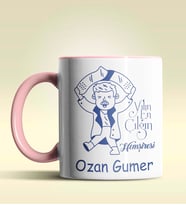 Kişiye Özel Yılın En Çılgın Hemşiresi (Bay) Tasarım Turuncu Kupa (Pembe)