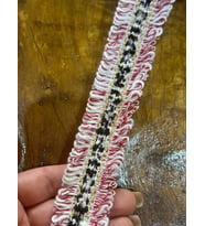 EN 3 CM ÇİFT TARAFI PÜSKÜLLÜ TRİKO ÖRME ŞERİT DİKİŞ AKSESUARI (1 METRE9 (Pembe)