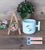 İsme Özel Doğum Günü Hediyesi Kupa Bardak Beyaz ve Fotoğraflı Ahşap Anahtarlık Hediye (Model 12)