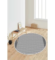 Dijital Baskılı Kaymaz Taban Yıkanabilir Yuvarlak Salon Halısı Koridor Halısı Paspas NDY-SD-316 (Siyah)