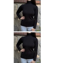 Kadın Uzun Kollu Yarım Balıkçı Yaka Body 2 Adet (Siyah)