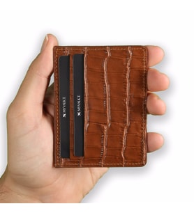 My Valice Unisex Hakiki Deri Cüzdan ve Kartlık 1802 (Taba)