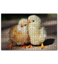 Cakapuzzle Sevimli İki Civciv  Puzzle Yapboz MDF (Ahşap) (1000 Parça)